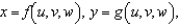 If   and   then the Jacobian of x, y, and z with respect to u, v, and w is   . Find the Jacobian for the following change of variables:   A)    B)    C)    D)    E)   