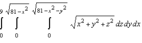 Convert the integral below from rectangular coordinates to both cylindrical and spherical coordinates, and evaluate the simpler iterated integral.   A)    B)    C)    D)    E)   