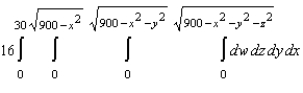 Find the  volume  of the  four-dimensional sphere    by evaluating   . A)    B)    C)    D)    E)   