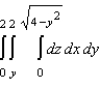 Sketch the solid whose volume is given by the iterated integral given below and use the sketch to rewrite the integral using the indicated order of integration.   Rewrite the integral using the order   . A)    B)    C)    D)    E)   