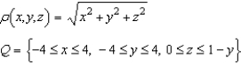Set up a triple integral that gives the moment of inertia about the   -axis of the solid region Q of density given below.   A)    B)    C)    D)    E)   