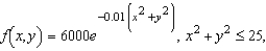 Suppose the population density of a city is approximated by the model   where x and y are measured in miles. Integrate the density function over the indicated circular region to approximate the population of the city. Round your answer to the nearest integer. A)  417,127 B)  417,029 C)  833,901 D)  833,903 E)  416,951
