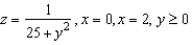 Set up and evaluate a double integral to find the volume of the solid bounded by the graphs of the equations given below.   A)    B)    C)    D)    E)   