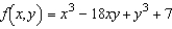 Examine the function   for relative extrema and saddle points. A)  saddle point:   ; relative minimum:   B)  saddle point:   ; relative minimum:   C)  relative minimum:   ; relative maximum:   D)  relative minimum:   ; relative maximum:   E)  saddle points:   ,  
