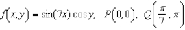 Use the gradient to find the directional derivative of the function at P in the direction of Q.   A)    B)    C)    D)    E)   