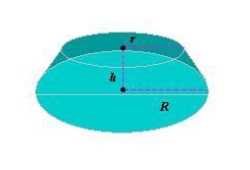 The two radii of the frustum of a right circular cone are increasing at a rate of 4 centimeters per minute, and the height is increasing at a rate of 12 centimeters per minute (see figure) . Find the rate at which the volume is changing when the two radii are 15 centimeters and 30 centimeters, and the height is 10 centimeters.   A)    B)    C)    D)    E)   