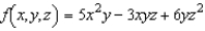 Find the first partial derivative for the function   with respect to z. A)    B)    C)    D)    E)   