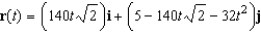 <strong>A baseball is hit 5 feet above the ground at 140 feet per second and at an angle of with respect to the ground. Find the vector-valued function for the path of the baseball.</strong> A) B) C) D) E)