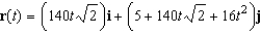 <strong>A baseball is hit 5 feet above the ground at 140 feet per second and at an angle of with respect to the ground. Find the vector-valued function for the path of the baseball.</strong> A) B) C) D) E)