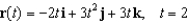 Find the unit tangent vector T(t)  and then use it to find a set of parametric equations for the line tangent to the space curve given below at the given point.   A)    B)    C)    D)    E)   
