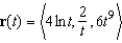 The position vector   describes the path of an object moving in space. Find the velocity   of the object. A)    B)    C)    D)    E)   