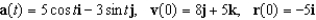 Use the given acceleration function and initial conditions to find the position at time t = 3.   A)    B)    C)    D)    E)   