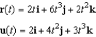 Use the properties of the derivative to find   given the following vector-valued functions.   A)    B)    C)    D)    E)   