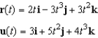 Use the properties of the derivative to find   given the following vector-valued functions.   A)    B)    C)    D)    E)   