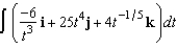 Find the indefinite integral below.   Do not include an arbitrary constant vector. A)    B)    C)    D)    E)   