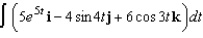 Find the indefinite integral below.   Do not include an arbitrary constant vector. A)    B)    C)    D)    E)   