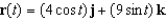 A particle moves in the yz-plane along the curve represented by the vector-valued function   . Find the minimum value of   . A)  6 B)  4 C)  7 D)  9 E)  8