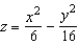 Identify the following quadric surface.   A)  hyperboloid of one sheet B)  elliptic cone C)  elliptic paraboloid D)  hyperboloid of two sheets E)  hyperbolic paraboloid