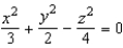 Identify the following quadric surface.   A)  Elliptic cone B)  Hyperboloid of two sheets C)  Elliptic paraboloid D)  ellipsoid E)  Hyperboloid of one sheet