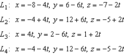 Determine whether any of the lines given below are parallel or identical.   A)    are identical B)    are identical C)    are identical D)    are parallel E)    are parallel