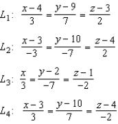 Determine whether any of the lines given below are parallel or identical.   A)    are parallel B)    are identical C)    are parallel D)    are identical E)    are parallel