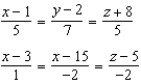 Determine whether the lines given below intersect, and, if so, find the point of intersection.   A)  The lines are parallel. B)  The lines intersect at   . C)  The lines intersect at   . D)  The lines intersect at   . E)  The lines are not parallel but do not intersect.