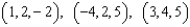 Find an equation of a plane passing through the following three points.   A)    B)    C)    D)    E)   