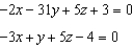 Determine whether the following planes are parallel, orthogonal, or neither. If they are neither parallel nor orthogonal, find the angle of intersection.   A)  The planes are neither parallel nor orthogonal, the angle of intersection is   . B)  The planes are parallel. C)  The planes are neither parallel nor orthogonal, the angle of intersection is   . D)  The planes are orthogonal.