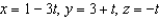Find the distance between the point   and the line given by the set of parametric equations   . A)    /11 B)  2 C)    /11 D)  4 E)  1