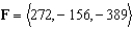 Suppose the guy wire to a 100-foot tower has a tension of 500 pounds. Using the distances shown in the figure, write the component form of the vector F representing the tension in the wire. Round numerical values in your answer to the nearest integer.   A)    B)    C)    D)    E)   