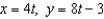 Find the second derivative   of the parametric equations   . Round your answer to two decimal places, if necessary. A)  0 B)  2.00 C)    D)  0.50 E)   