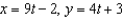 Write the corresponding rectangular equation for the curve represented by the parametric equation   by eliminating the parameter. A)    B)    C)    D)    E)   