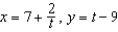 Write the corresponding rectangular equation for the curve represented by the parametric equations   by eliminating the parameter. A)    B)    C)    D)    E)   