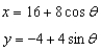 Sketch the curve represented by the parametric equations, and write the corresponding rectangular equation by eliminating the parameter.   A)      B)      C)      D)      E)  none of the above