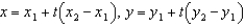 Use the result,  the set of parametric equations for the line passing through   and   is     to find a set of parametric equations for the line passing through   and   . A)    B)    C)    D)    E)   