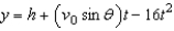 The parametric equations for the path of a projectile launched at a height h feet above the ground, at an angle   with the horizontal and having an initial velocity of   feet per second is given by   and   . The center field fence in a ballpark is   feet high and   feet from home plate. The ball is hit 3 feet above the ground. It leaves the bat at an angle of   degrees with the horizontal at a speed of 100 miles per hour as shown in the figure. Find the minimum angle at which the ball must leave the bat in order for the hit to be a home run using the parametric equations   and   . Round your answer to one decimal place.   A)    B)    C)    D)    E)   