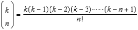 Evaluate   using the formula   where k is a real number, n is a positive integer, and   . A)  31 B)  45 C)  56 D)  21 E)  35