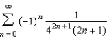Find the sum of the convergent series   by using a well-known function. Round your answer to four decimal places. A)  0.1419 B)  0.2450 C)  0.8961 D)  0.1651 E)  0.1974