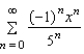 Find the radius of convergence of the power series.   A)    B)    C)  5 D)    E)  25