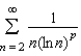 Find the positive values of   for which the series   converges. A)  converges for   B)  diverges only at   C)  converges for   D)  converges for   E)  converges for  
