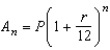 Consider the sequence   whose nth term is given by   where P is the principal,   is the account balance in dollars after n months, and r is the interest rate compounded annually. Find the fourth term of the sequence if   and   . Round your answer to two decimal places. A)  $9,296.08 B)  $9,599.41 C)  $9,396.38 D)  $9,196.59 E)  $9,236.29