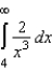 Determine whether the improper integral   diverges or converges. Evaluate the integral if it converges. A)    B)    C)    D)    E)  diverges