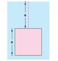 Find the fluid force of a square vertical plate submerged in water, where   meters and the weight-density of water is 9800 newtons per cubic meter.   A)    B)    C)    D)    E)   