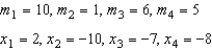 Find the center of mass of the point masses lying on the x-axis.   A)    B)    C)    D)    E)   