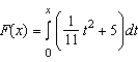 If the accumulation function   is given by   , evaluate   A)    B)    C)    D)    E)   