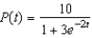The logistic function   models the growth of a population. Determine when the population reaches one-half of the maximum carrying capacity. Round your answer to three decimal places. A)  0.549 B)  3.333 C)  1.151 D)  5.000 E)  1.000