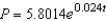 Suppose that the population (in millions)  of Paraguay in 2007 was 6.7 and that the expected continuous annual rate of change of the population is 0.024. Find the exponential growth model   for the population by letting   correspond to 2000. Round your answer to four decimal places. A)    B)    C)    D)    E)   