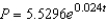 Suppose that the population (in millions)  of Paraguay in 2007 was 6.7 and that the expected continuous annual rate of change of the population is 0.024. Find the exponential growth model   for the population by letting   correspond to 2000. Round your answer to four decimal places. A)    B)    C)    D)    E)   
