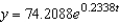 The number of bacteria in a culture is increasing according to the law of exponential growth. After 5 hours there are 175 bacteria in the culture and after 10 hours there are 425 bacteria in the culture. Answer the following questions, rounding numerical answers to four decimal places. (i)  Find the initial population. (ii)  Write an exponential growth model for the bacteria population. Let t represent time in hours. (iii)  Use the model to determine the number of bacteria after 20 hours. (iv)  After how many hours will the bacteria count be 15,000? A)  (i)  72.0588 ; (ii)    ; (iii)  3,819.3668 ; (iv)  32.4162 hr B)  (i)  74.2088 ; (ii)    ; (iii)  5,194.0840 ; (iv)  34.6442 hr C)  (i)  72.0588 ; (ii)    ; (iii)  2,506.6327 ; (iv)  30.0817 hr D)  (i)  77.8388 ; (ii)    ; (iii)  7,945.5374 ; (iv)  36.7554 hr E)  (i)  79.3988 ; (ii)    ; (iii)  10,598.0009 ; (iv)  38.5348 hr