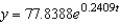 The number of bacteria in a culture is increasing according to the law of exponential growth. After 5 hours there are 175 bacteria in the culture and after 10 hours there are 425 bacteria in the culture. Answer the following questions, rounding numerical answers to four decimal places. (i)  Find the initial population. (ii)  Write an exponential growth model for the bacteria population. Let t represent time in hours. (iii)  Use the model to determine the number of bacteria after 20 hours. (iv)  After how many hours will the bacteria count be 15,000? A)  (i)  72.0588 ; (ii)    ; (iii)  3,819.3668 ; (iv)  32.4162 hr B)  (i)  74.2088 ; (ii)    ; (iii)  5,194.0840 ; (iv)  34.6442 hr C)  (i)  72.0588 ; (ii)    ; (iii)  2,506.6327 ; (iv)  30.0817 hr D)  (i)  77.8388 ; (ii)    ; (iii)  7,945.5374 ; (iv)  36.7554 hr E)  (i)  79.3988 ; (ii)    ; (iii)  10,598.0009 ; (iv)  38.5348 hr